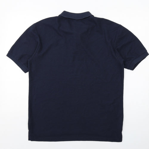 Slazenger Mens Blue Polyester Polo Size M Collared Button