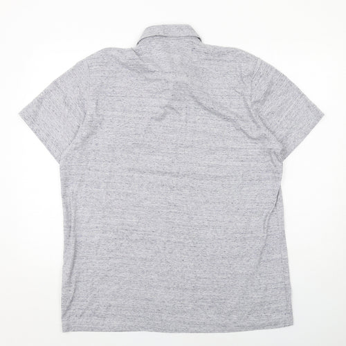 NEXT Mens Grey Cotton Polo Size XL Collared Button
