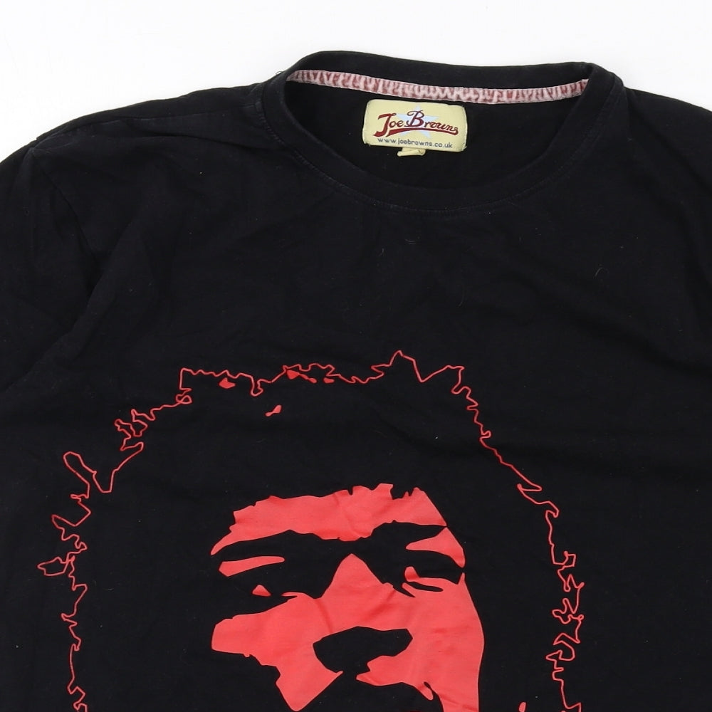 Joe Browns Mens Black Cotton T-Shirt Size M Round Neck - Jimmy Hendrix