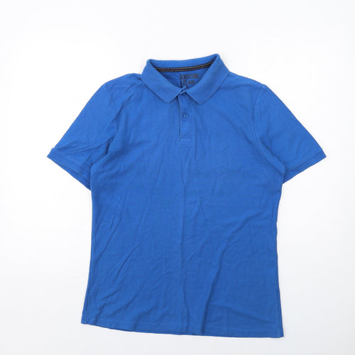 Sandstone & Co Mens Blue Cotton Polo Size S Collared Button