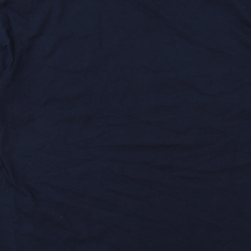 H&M Mens Blue Cotton T-Shirt Size L Round Neck - Take A Leap!