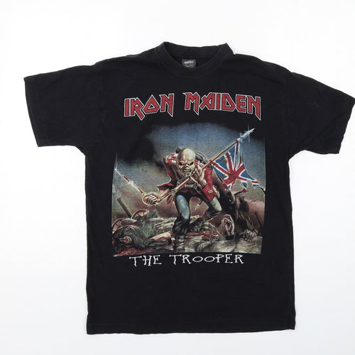 Iron Maiden Womens Black Cotton Basic T-Shirt Size S Crew Neck