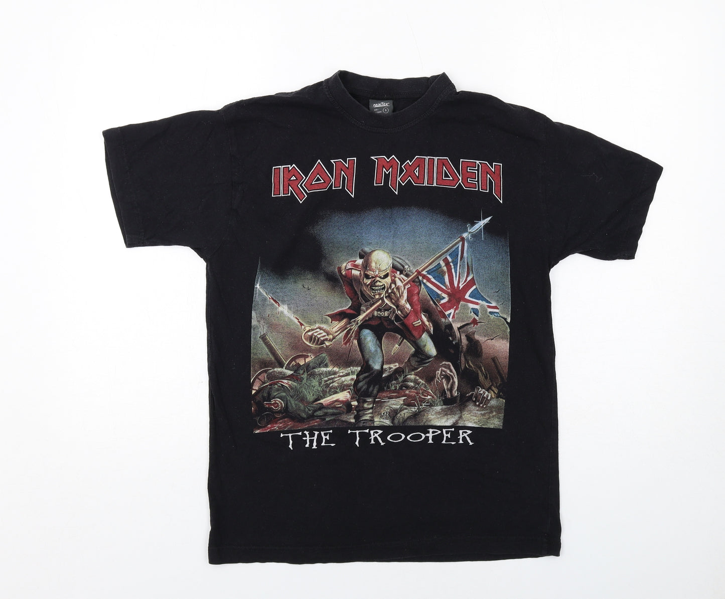 Iron Maiden Womens Black Cotton Basic T-Shirt Size S Crew Neck