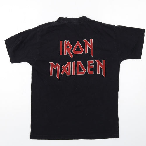 Iron Maiden Womens Black Cotton Basic T-Shirt Size S Crew Neck