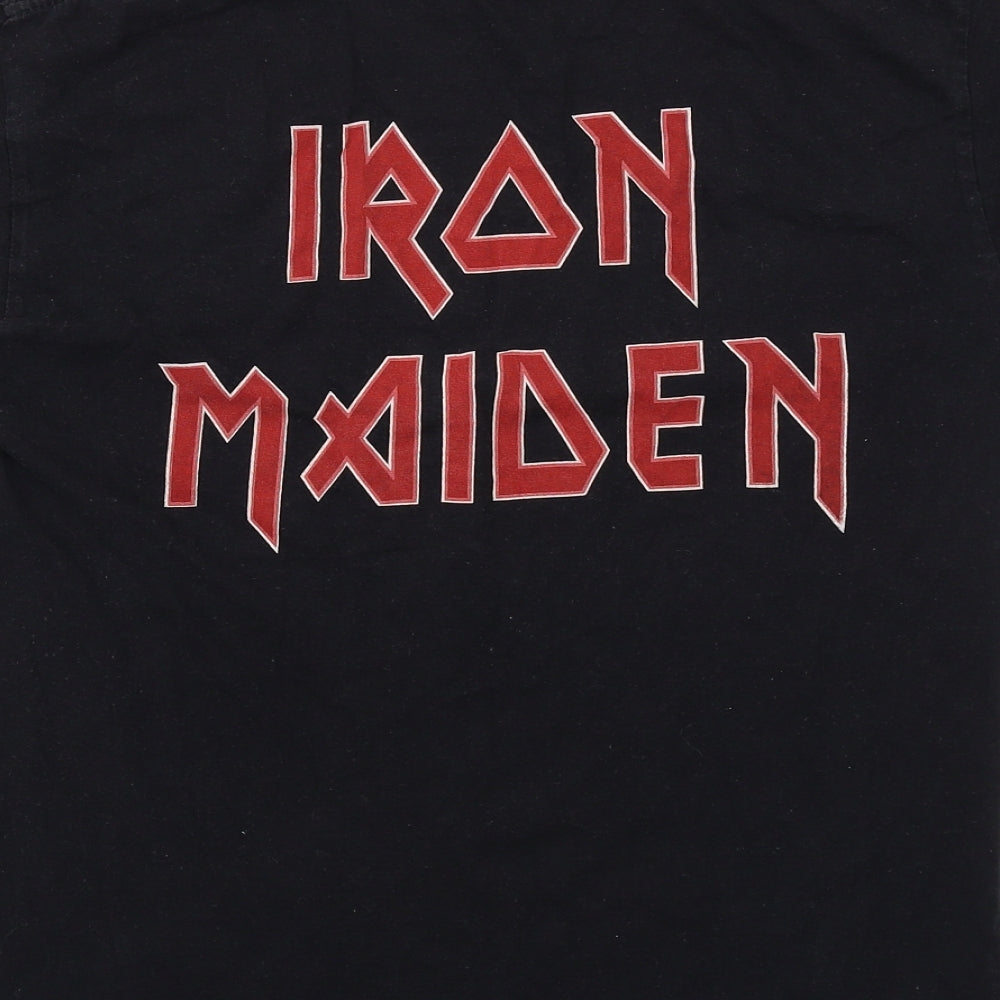 Iron Maiden Womens Black Cotton Basic T-Shirt Size S Crew Neck