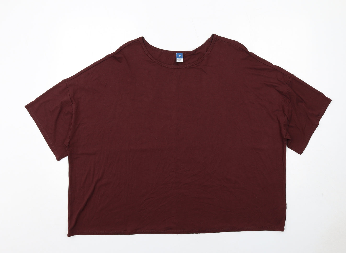 Old Navy Womens Brown Viscose Basic T-Shirt Size 2XL Round Neck