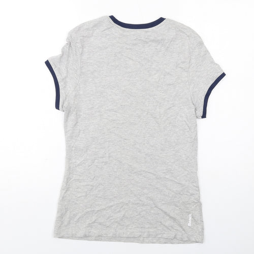 Bench Womens Grey Cotton Basic T-Shirt Size 14 Round Neck