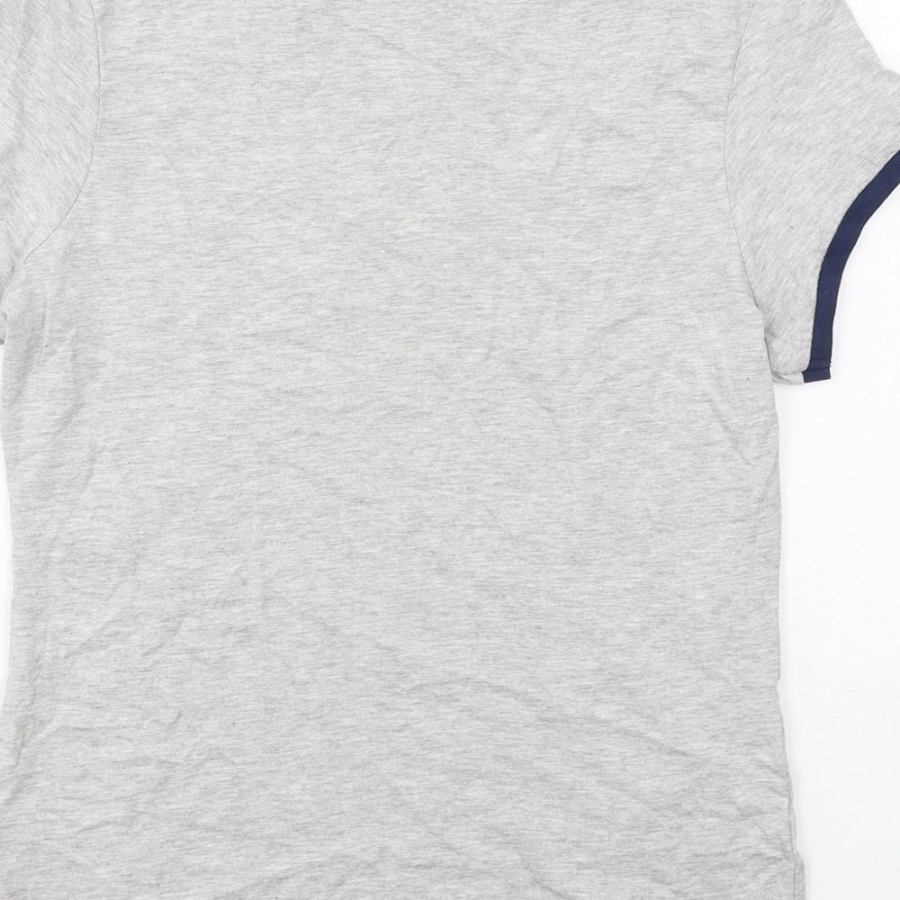 Bench Womens Grey Cotton Basic T-Shirt Size 14 Round Neck