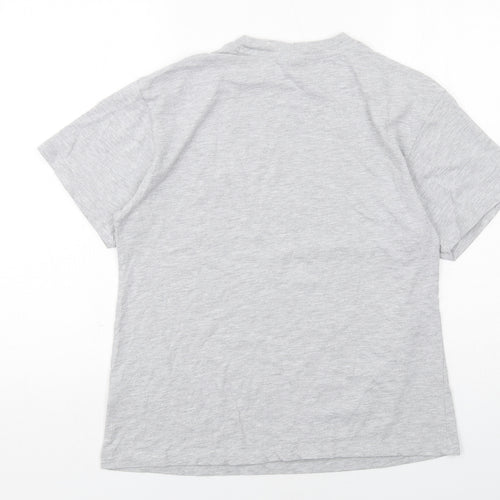 H&M Womens Grey Cotton Basic T-Shirt Size S Crew Neck - Harvard