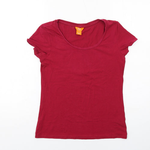Joe Fresh Womens Red Cotton Basic T-Shirt Size M Scoop Neck