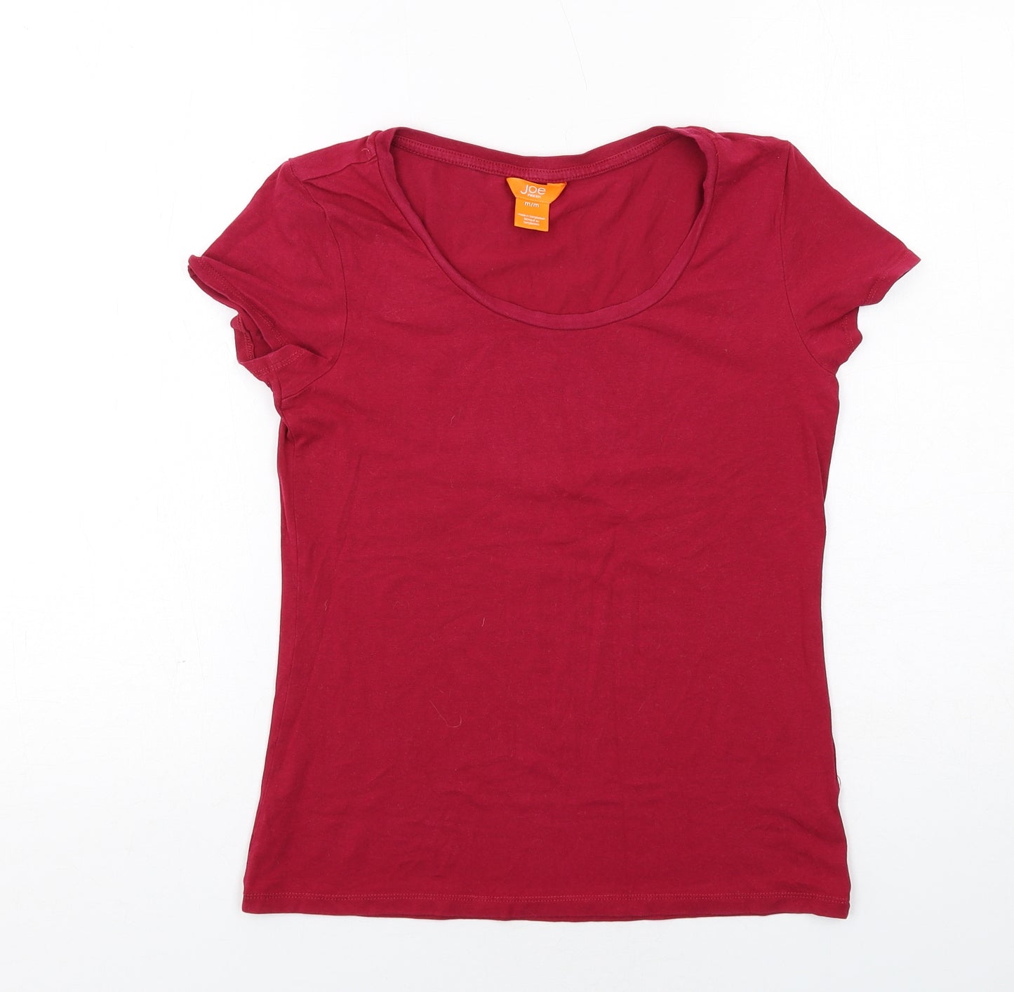 Joe Fresh Womens Red Cotton Basic T-Shirt Size M Scoop Neck