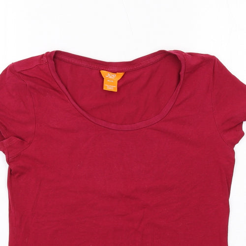 Joe Fresh Womens Red Cotton Basic T-Shirt Size M Scoop Neck