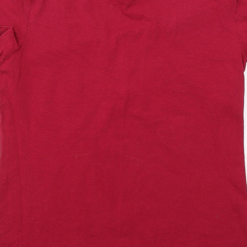 Joe Fresh Womens Red Cotton Basic T-Shirt Size M Scoop Neck