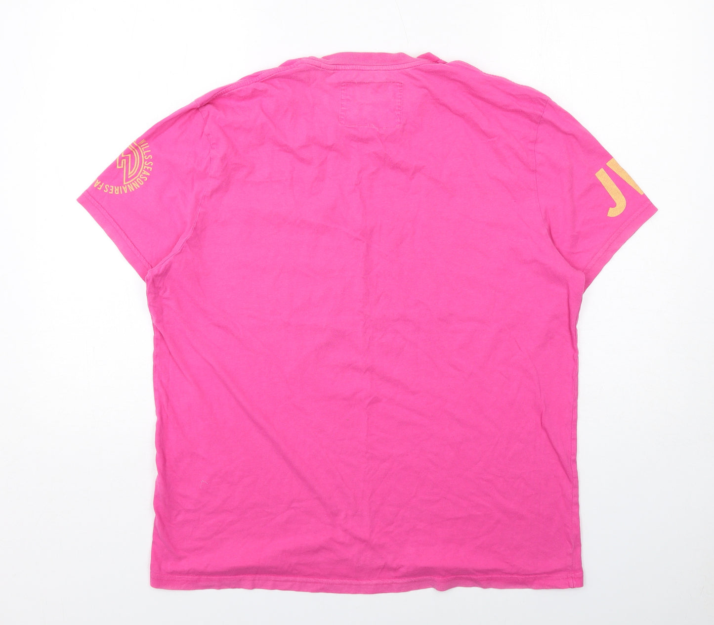 Jack Wills Womens Pink Cotton Basic T-Shirt Size XL Round Neck - Unisex