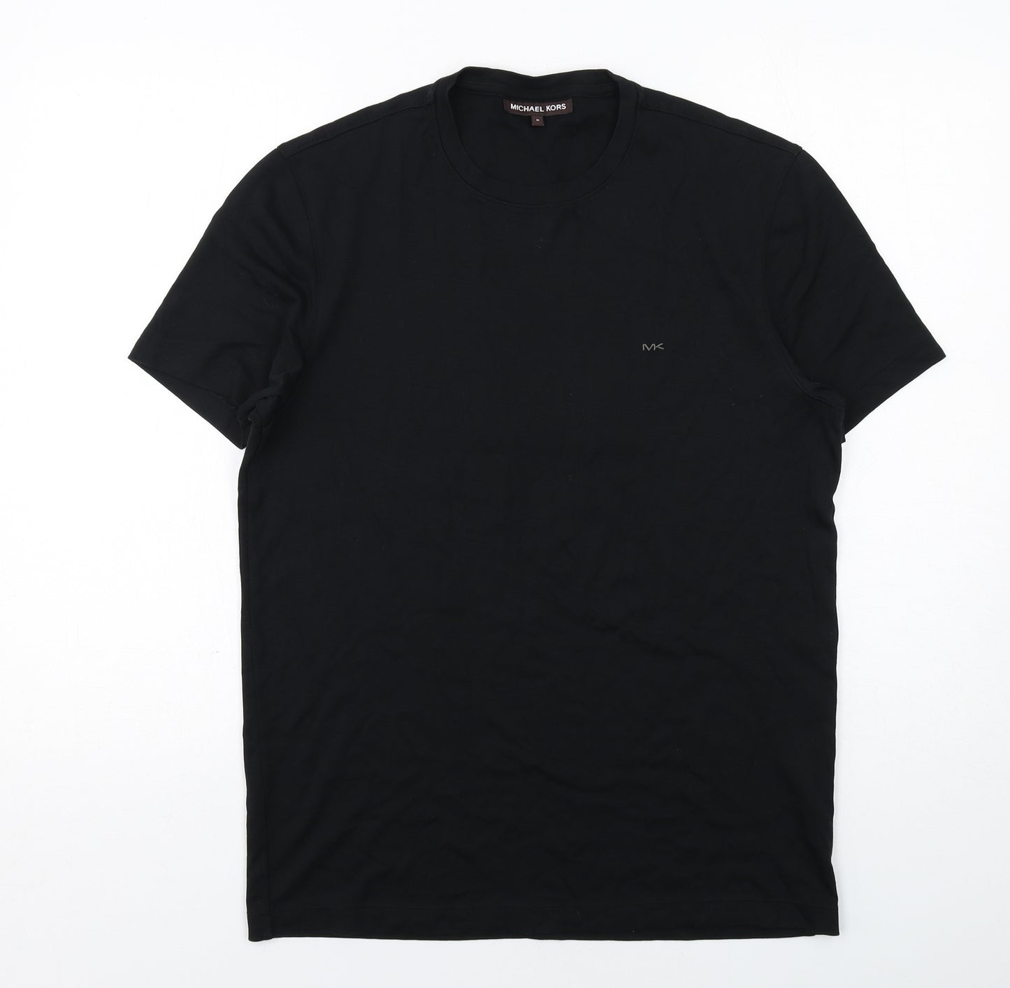Michael Kors Mens Black Cotton T-Shirt Size M Round Neck