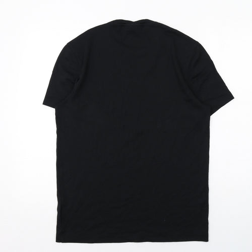 Michael Kors Mens Black Cotton T-Shirt Size M Round Neck