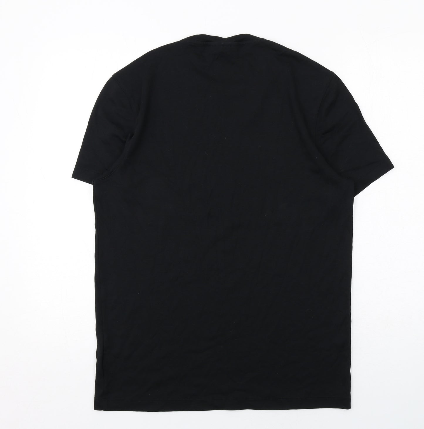 Michael Kors Mens Black Cotton T-Shirt Size M Round Neck