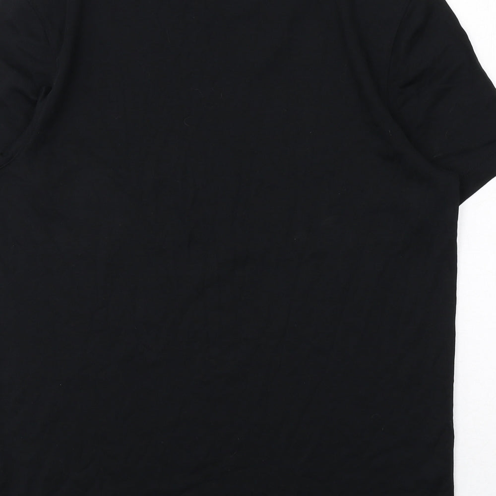 Michael Kors Mens Black Cotton T-Shirt Size M Round Neck