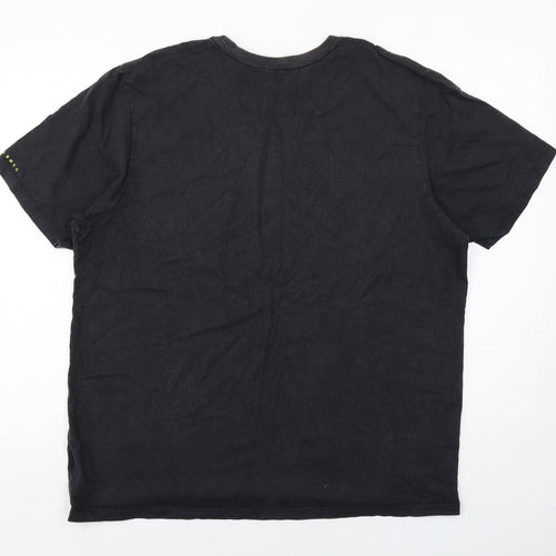 Billabong Mens Black Cotton T-Shirt Size 3XL Round Neck
