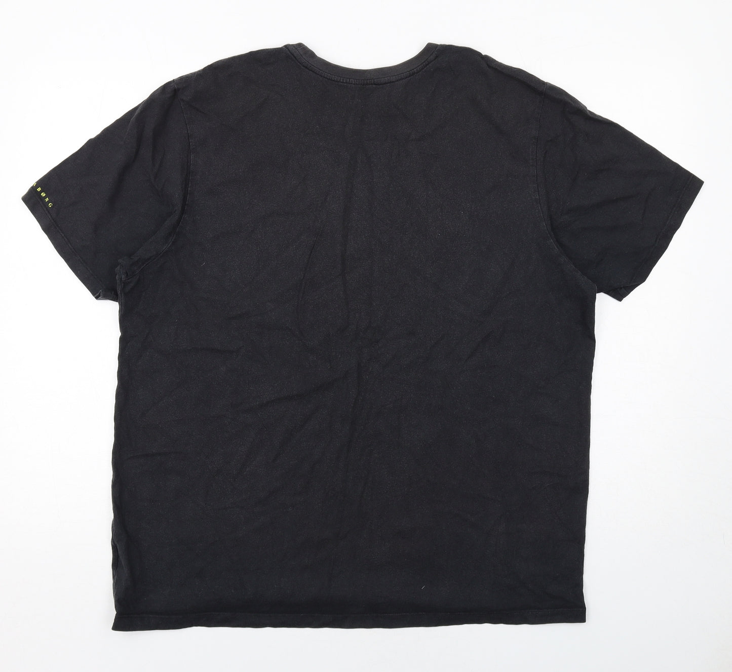 Billabong Mens Black Cotton T-Shirt Size 3XL Round Neck