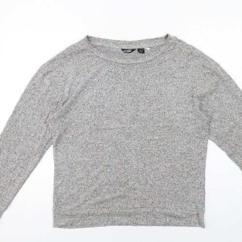 Golddigga Womens Grey Viscose Basic T-Shirt Size 12 Round Neck