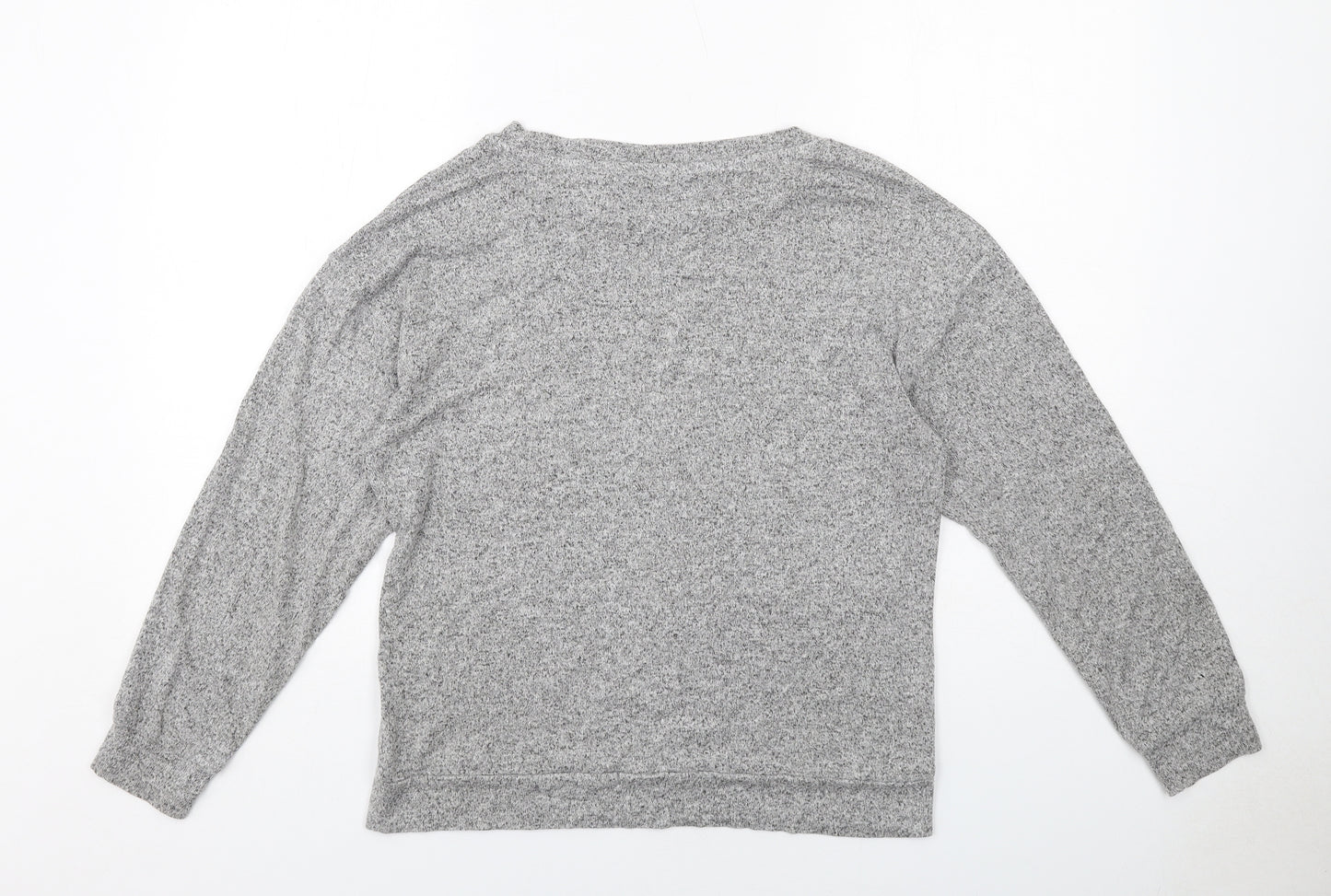 Golddigga Womens Grey Viscose Basic T-Shirt Size 12 Round Neck