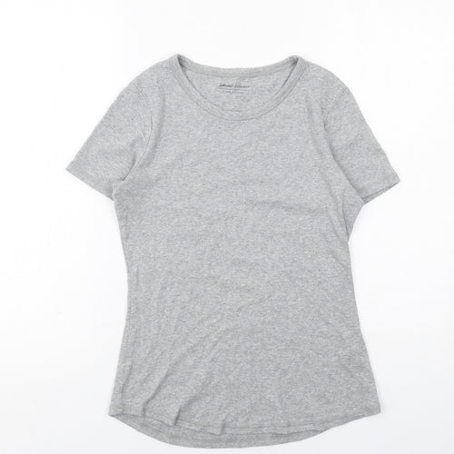 Marks and Spencer Womens Grey Cotton Basic T-Shirt Size 12 Round Neck