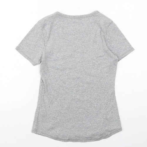 Marks and Spencer Womens Grey Cotton Basic T-Shirt Size 12 Round Neck