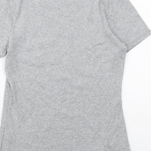 Marks and Spencer Womens Grey Cotton Basic T-Shirt Size 12 Round Neck