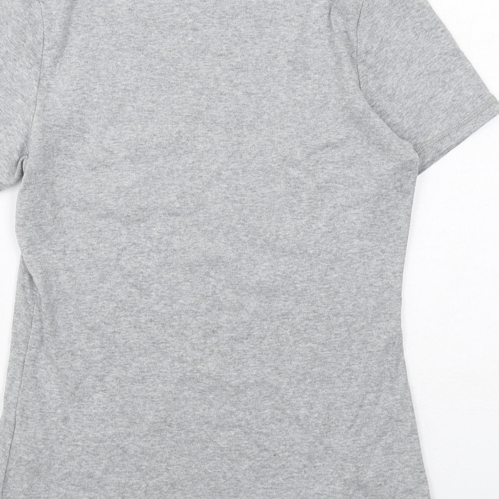 Marks and Spencer Womens Grey Cotton Basic T-Shirt Size 12 Round Neck