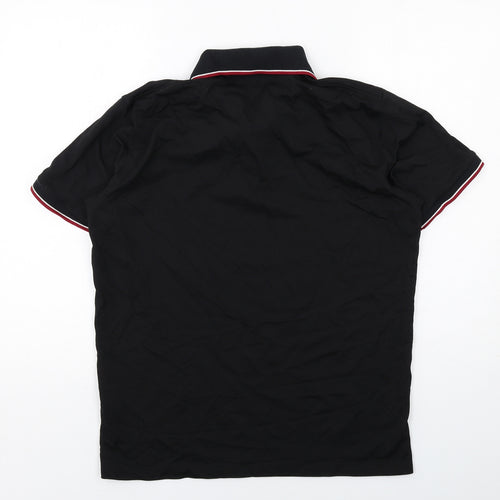 Uniqlo Mens Black Polyester Polo Size L Collared Button