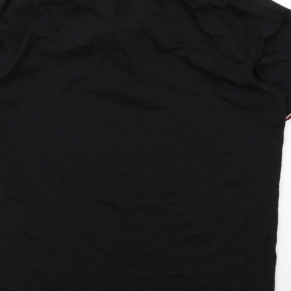 Uniqlo Mens Black Polyester Polo Size L Collared Button