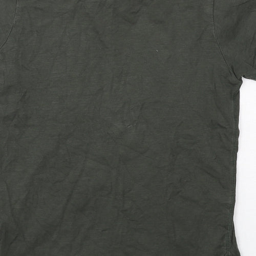 NEXT Boys Green Cotton Basic T-Shirt Size 7 Years Round Neck Pullover