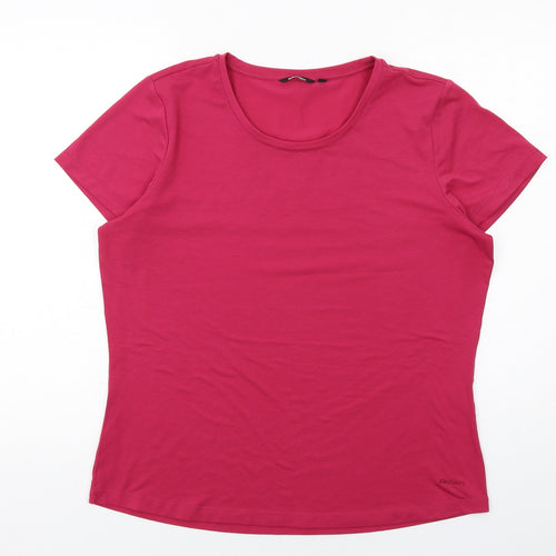 Rohan Womens Pink Polyester Basic T-Shirt Size 16 Round Neck