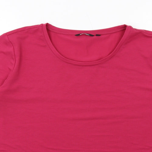 Rohan Womens Pink Polyester Basic T-Shirt Size 16 Round Neck