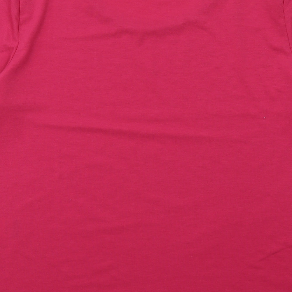 Rohan Womens Pink Polyester Basic T-Shirt Size 16 Round Neck