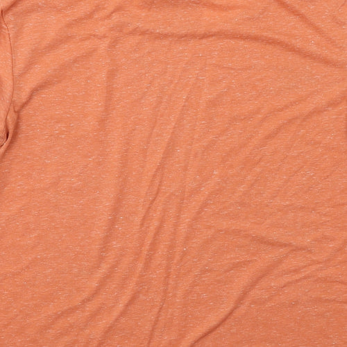 NEXT Womens Orange Geometric Polyester Basic T-Shirt Size 12 Round Neck