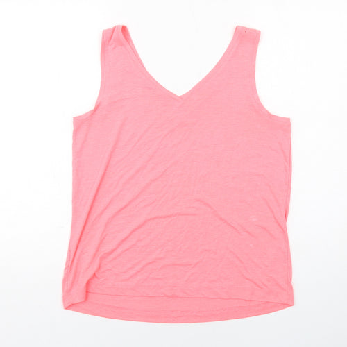 NEXT Womens Pink Viscose Basic Tank Size 12 V-Neck