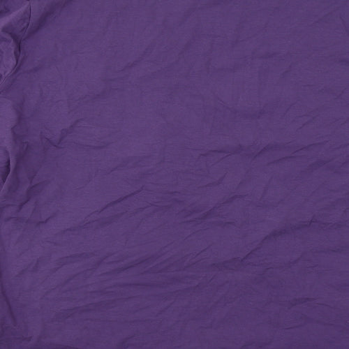 LTS Womens Purple Cotton Basic T-Shirt Size 22 V-Neck