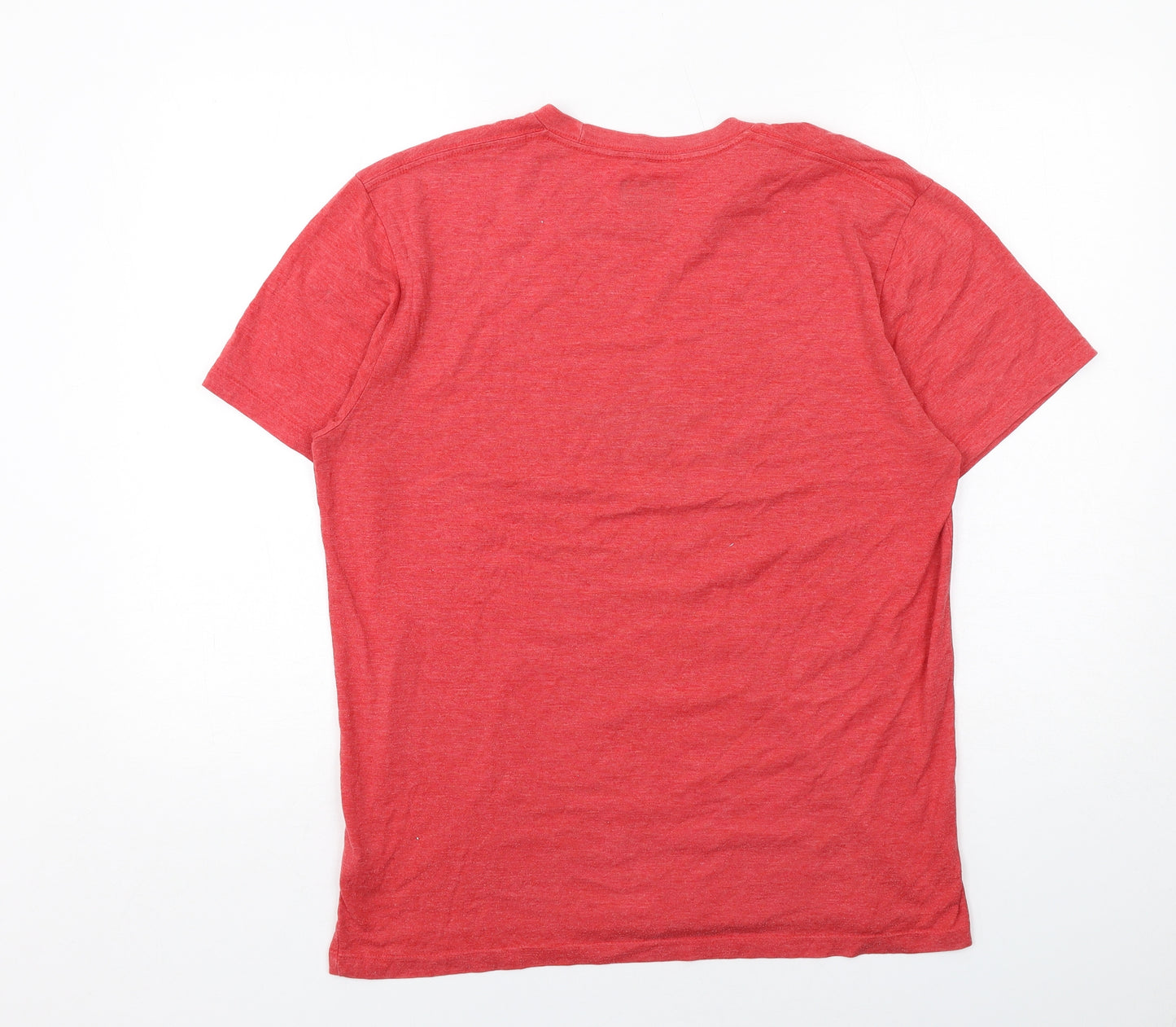 Converse Mens Red Cotton T-Shirt Size L Round Neck