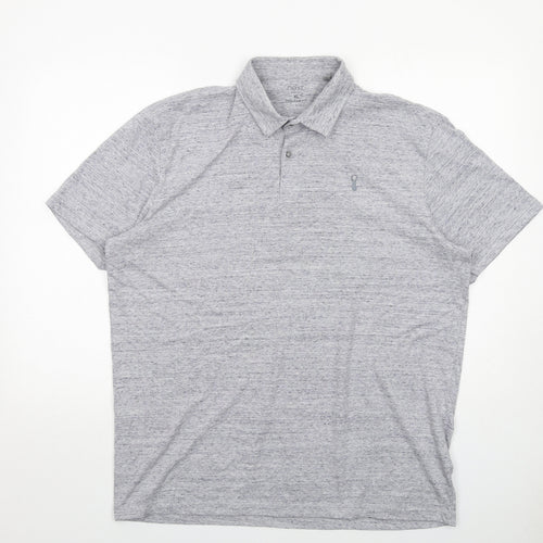 NEXT Mens Grey Cotton Polo Size XL Collared Button
