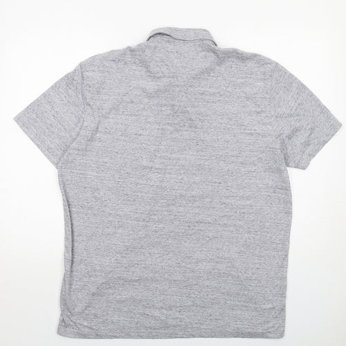 NEXT Mens Grey Cotton Polo Size XL Collared Button
