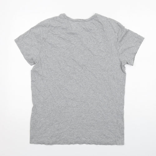 Timberland Mens Grey Cotton T-Shirt Size M Round Neck