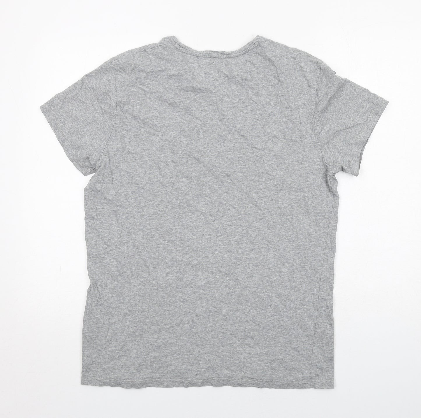 Timberland Mens Grey Cotton T-Shirt Size M Round Neck