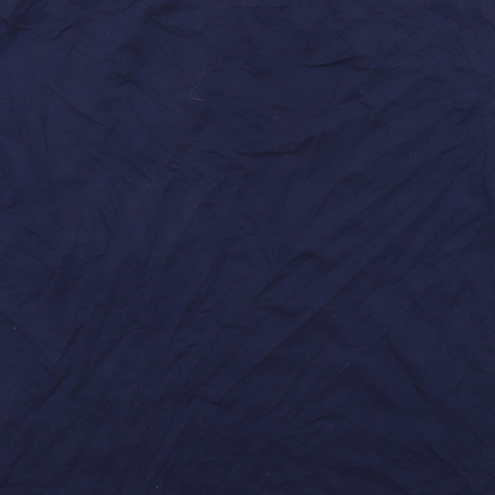 M&Co Womens Blue Cotton Basic T-Shirt Size 16 Round Neck