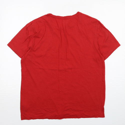 Polo Ralph Lauren Mens Red Cotton T-Shirt Size L Round Neck