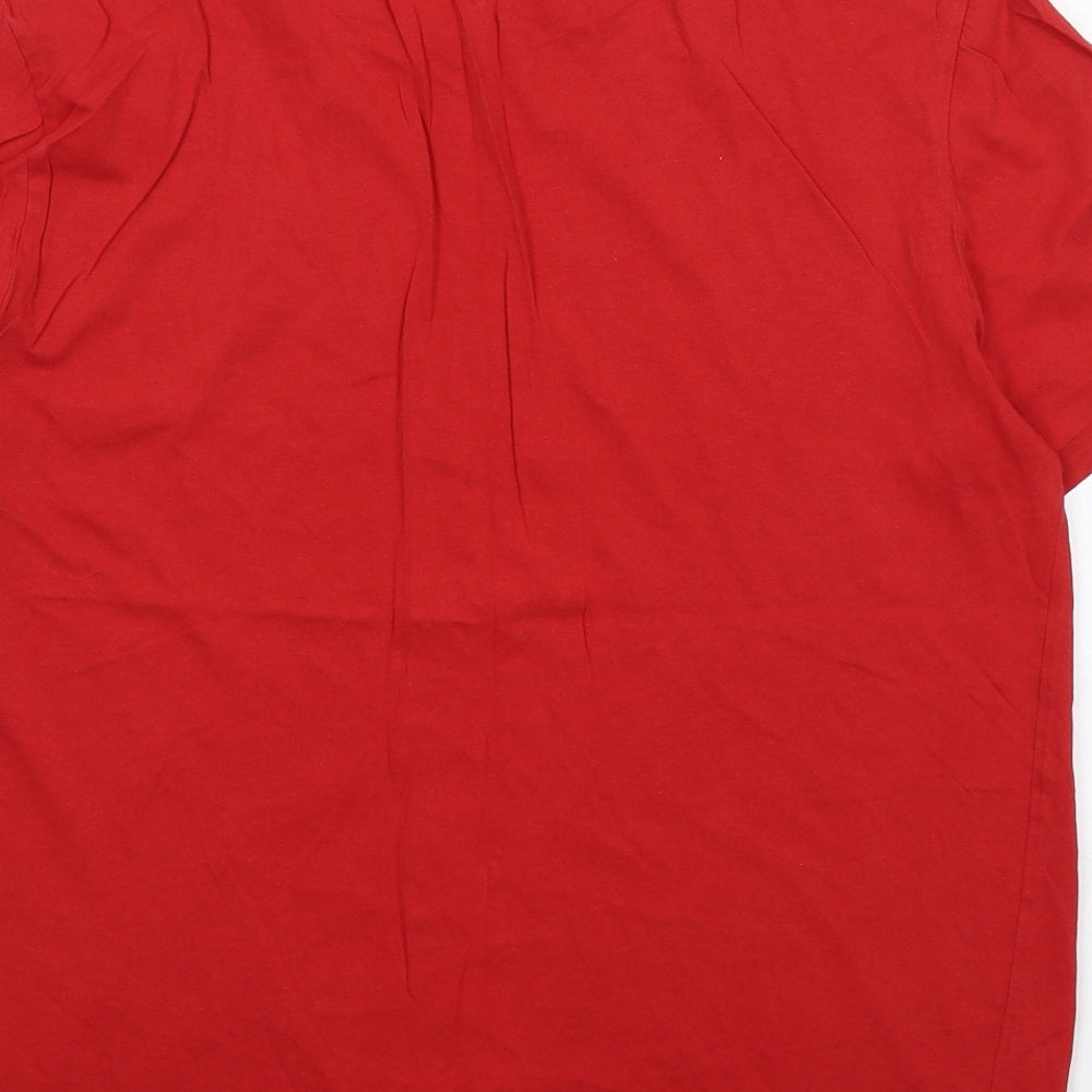 Polo Ralph Lauren Mens Red Cotton T-Shirt Size L Round Neck
