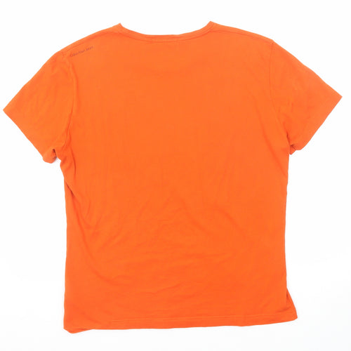 Calvin Klein Mens Orange Cotton T-Shirt Size M Round Neck