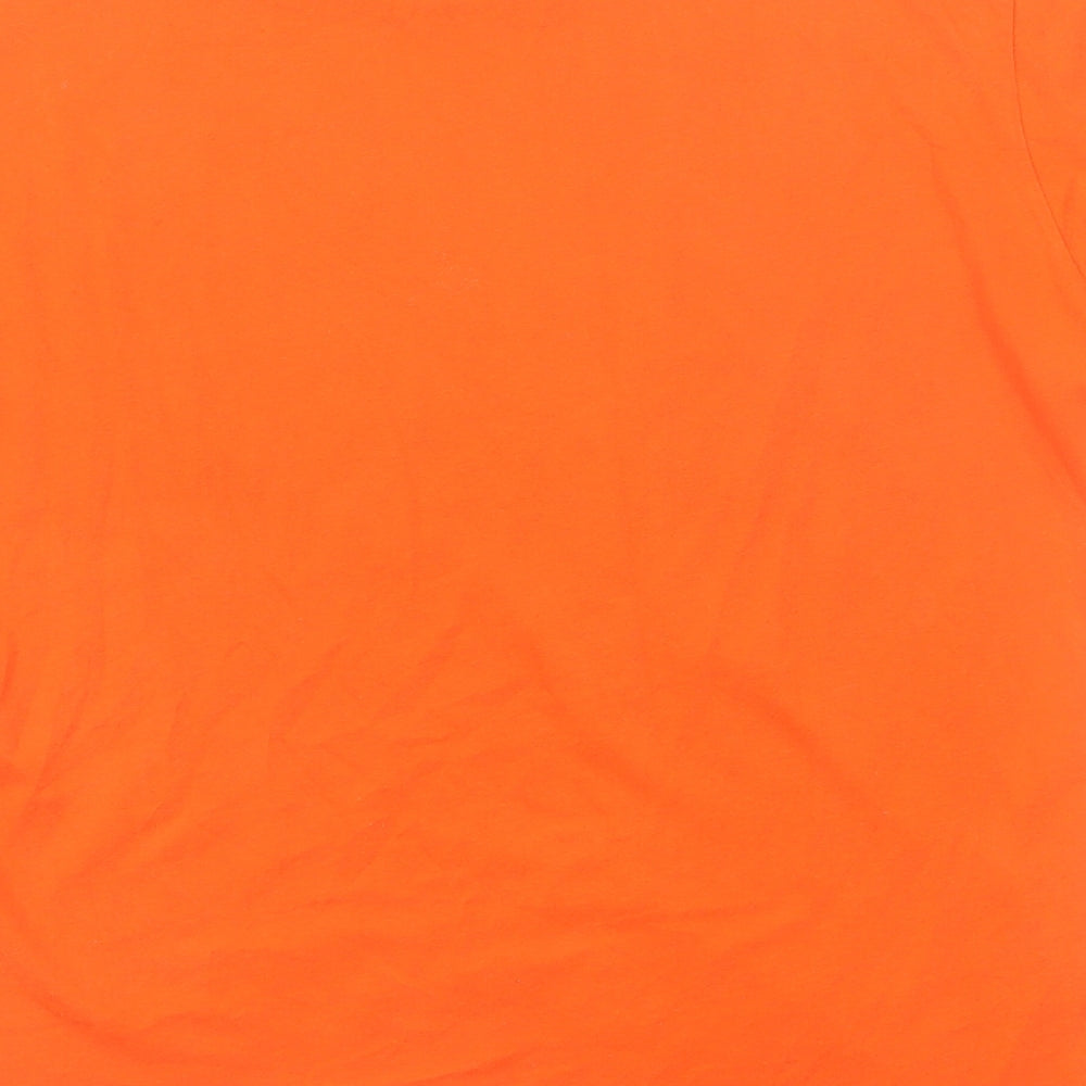 Calvin Klein Mens Orange Cotton T-Shirt Size M Round Neck