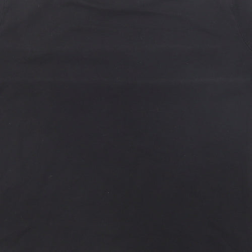 Very Womens Black Animal Print Cotton Basic T-Shirt Size 14 Crew Neck